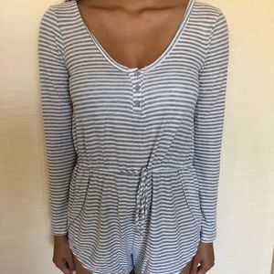 Long Sleeve Henley Romper